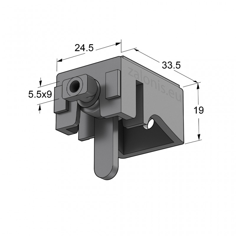 LEVERLOCK CURTAIN RAIL BRACKET / GRAY / SMALL